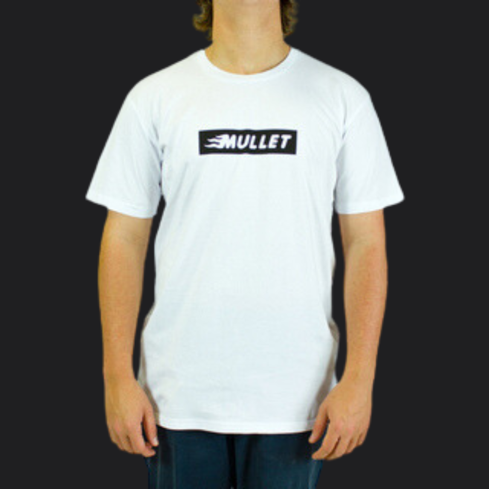 Mullet Word Tee - White / Black