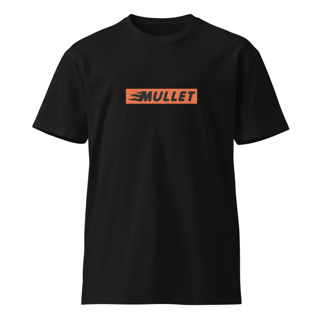 Mullet Word Tee - Black / Orange